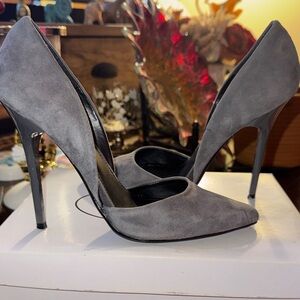 Steve Madden Charcoal Suede Stilettos